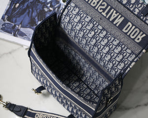Dior M1241 Small Diorcamp Bag Blue Dior Oblique Embroidery - Default Title - View 9