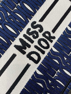 Dior M1265 Small Book Tote Blue and White Miss Dior Allover Embroidery M9638 - Default Title - View 2