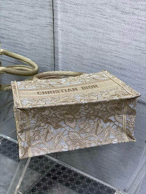 Dior M1265 Small Book Tote Embroidery with 3D Macram¨¦ Effect M9624 - Default Title - View 7