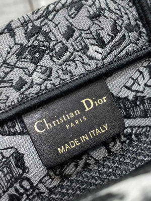 Dior M1265 Small Book Tote Gray and Black Plan de Paris Embroidery M9618 - Default Title - View 9