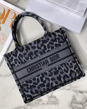 Dior M1265 Small Book Tote Gray Multicolor Mizza Embroidery - Default Title - View 1