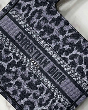 Dior M1265 Small Book Tote Gray Multicolor Mizza Embroidery - Default Title - View 3