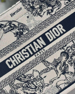 Dior M1265 Small Book Tote Latte and Black Toile de Jouy Zodiac Embroidery M9615 - Default Title - View 3