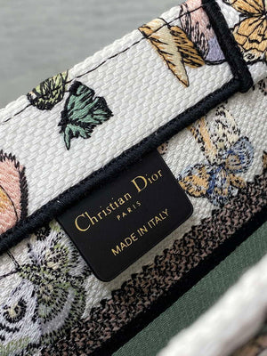 Dior M1265 Small Book Tote White and Pastel Midnight Green Toile de Jouy Mexico Embroidery - Default Title - View 9