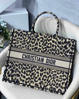 Dior M1286 Large Book Tote Beige Mizza Multicolor Embroidery - Default Title - View 1