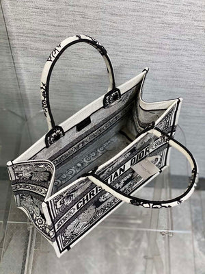 Dior M1296 Book Tote Medium Black and White Butterfly Bandana Embroidery M093 - Default Title - View 8