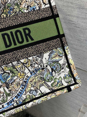 Dior M1296 Book Tote Medium Blue and White Butterfly Bandana Embroidery M098 - Default Title - View 3
