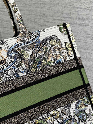 Dior M1296 Book Tote Medium Blue and White Butterfly Bandana Embroidery M098 - Default Title - View 5