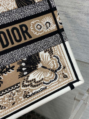 Dior M1296 Book Tote Medium Blue and White Butterfly Bandana Embroidery M100 - Default Title - View 3