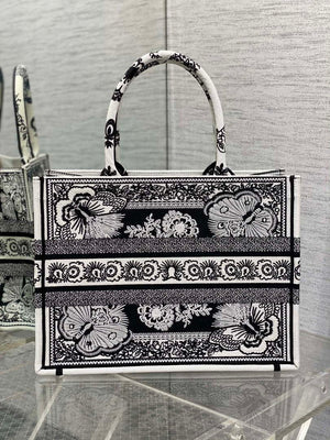 Dior M1296 Book Tote Medium Blue and White Butterfly Bandana Embroidery M101 - Default Title - View 4