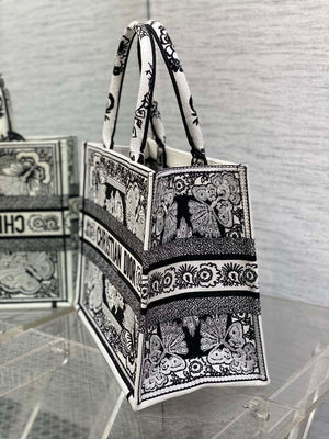 Dior M1296 Book Tote Medium Blue and White Butterfly Bandana Embroidery M101 - Default Title - View 6