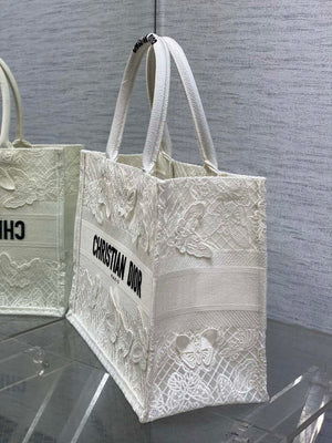 Dior M1296 Book Tote Medium Blue and White Butterfly Bandana Embroidery M104 - Default Title - View 6