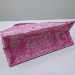Dior M1296 Book Tote Medium Neon pink Toile de Jouy Reverse Embroidery - Default Title - View 9