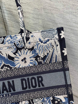 Dior M1296 Medium Book Tote Blue Multicolor Zodiac Fantastico Embroidery - Default Title - View 3