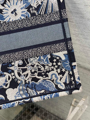 Dior M1296 Medium Book Tote Blue Multicolor Zodiac Fantastico Embroidery - Default Title - View 5
