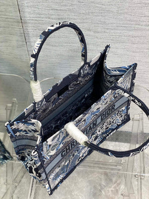 Dior M1296 Medium Book Tote Blue Multicolor Zodiac Fantastico Embroidery - Default Title - View 8