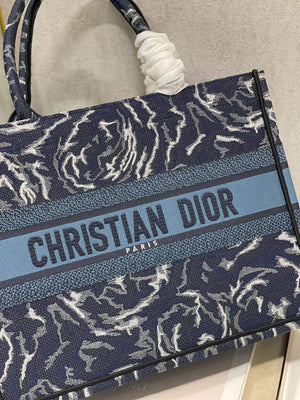 Dior M1296 Medium Book Tote Blue Roses embroidery - Default Title - View 5