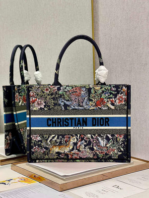 Dior M1296 Medium Book Tote D-Constellation embroidery in shades of blue - Default Title - View 1