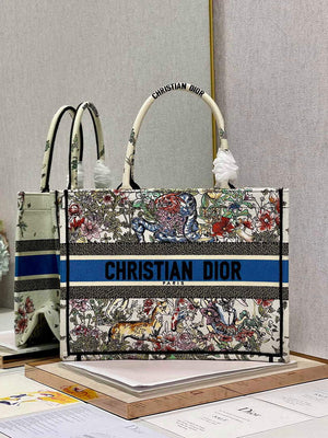 Dior M1296 Medium Book Tote Latte D-Constellation Embroidery Beige - Default Title - View 1