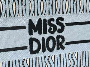 Dior M1296 Medium Dior Book Tote Pale Blue and Black Miss Dior Allover - Default Title - View 5