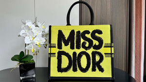 Dior M1296 Medium Dior Book Tote Two-Tone Green and Blue Miss Dior Graffiti - Default Title - View 1