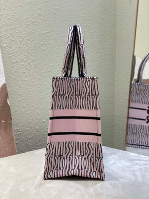Dior M1296 Medium Dior Book Tote White and Pale Pink Miss Dior Allover - Default Title - View 4