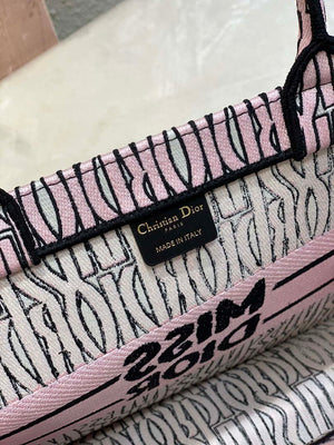 Dior M1296 Medium Dior Book Tote White and Pale Pink Miss Dior Allover - Default Title - View 10