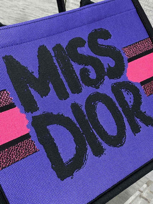 Dior M1296 Medium Dior Book Two-Tone Fuchsia and Purple Miss Dior Graffiti - Default Title - View 4