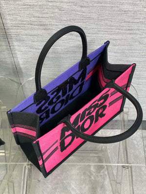 Dior M1296 Medium Dior Book Two-Tone Fuchsia and Purple Miss Dior Graffiti - Default Title - View 6