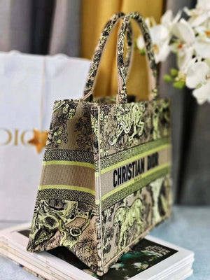 Dior M1296 Medium Dioriviera Book Tote Raffia Toile de Jouy Sauvage M0102 - Default Title - View 7