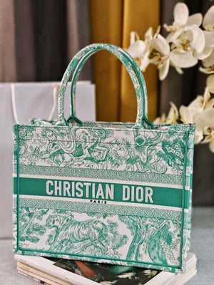 Dior M1296 Medium Dioriviera Book Tote Raffia Toile de Jouy Sauvage M0104 - Default Title - View 2