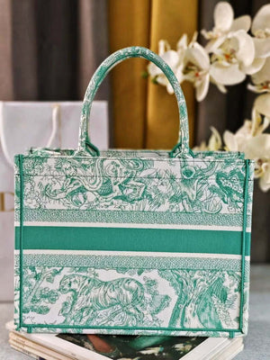 Dior M1296 Medium Dioriviera Book Tote Raffia Toile de Jouy Sauvage M0104 - Default Title - View 6