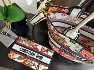 Dior M1328 Hat Basket Bag Red Le Coeur des Papillons Embroider - Default Title - View 3