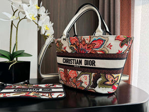 Dior M1328 Hat Basket Bag Red Le Coeur des Papillons Embroider - Default Title - View 4