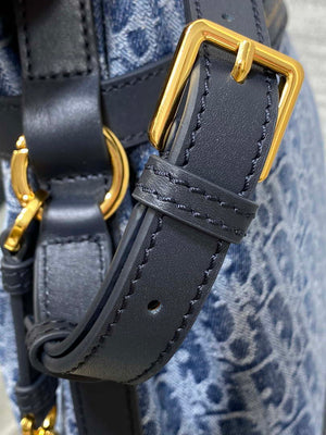 Dior M2271 Medium C'est Dior Bag Blue Denim Dior Oblique Jacquard M2029 - Default Title - View 6