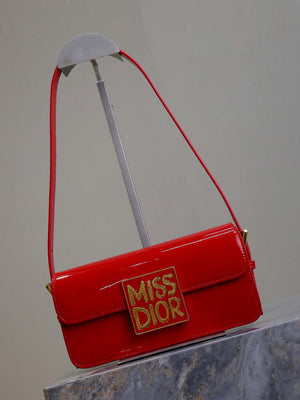 Dior M2610 Miss Dior Flap Bag Red Patent Calfskin - Default Title - View 3
