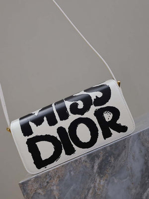 Dior M2610UZCJ_M911 Miss Dior Flap Bag White and Black Miss Dior Graffiti Printed - Default Title - View 9