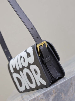 Dior M2610UZCJ_M911 Miss Dior Flap Bag Black and White Miss Dior Graffiti Printed - Default Title - View 3