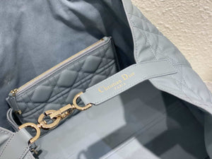 Dior M2820 Large Dior Toujours Bag Blue Macrocannage Calfskin - Default Title - View 7