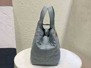 Dior M2821 Medium Dior Toujours Bag Blue Macrocannage Calfskin - Default Title - View 4