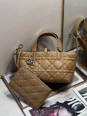 Dior M2822 Small Dior Toujours Bag Apricot Macrocannage Calfskin - Default Title - View 3