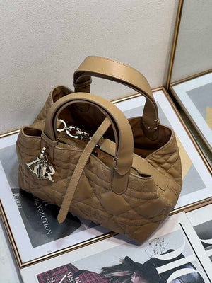 Dior M2822 Small Dior Toujours Bag Apricot Macrocannage Calfskin - Default Title - View 4