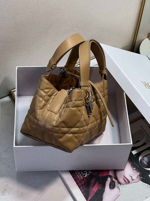Dior M2822 Small Dior Toujours Bag Apricot Macrocannage Calfskin - Default Title - View 7