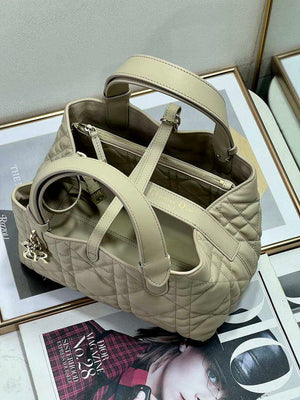 Dior M2822 Small Dior Toujours Bag Beige Macrocannage Calfskin - Default Title - View 8