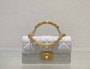 Dior M4401 Mini Dior Ange Bag White Macrocannage Calfskin - Default Title - View 2