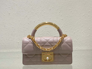 Dior M4401 Mini Dior Ange Bag Pink Macrocannage Calfskin - Default Title - View 2
