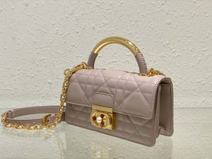 Dior M4401 Mini Dior Ange Bag Pink Macrocannage Calfskin - Default Title - View 3