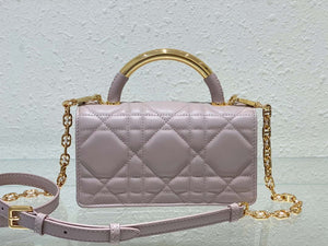 Dior M4401 Mini Dior Ange Bag Pink Macrocannage Calfskin - Default Title - View 5