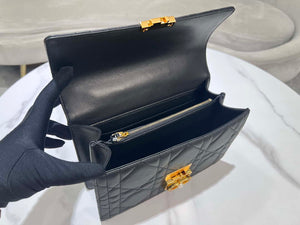 Dior M4402 Medium Dior Ange Bag Black Macrocannage Calfskin - Default Title - View 8