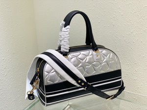 Dior M6202 Medium Dior Vibe Zip Bowling Bag Black and Silver Smooth Calfskin - Default Title - View 6